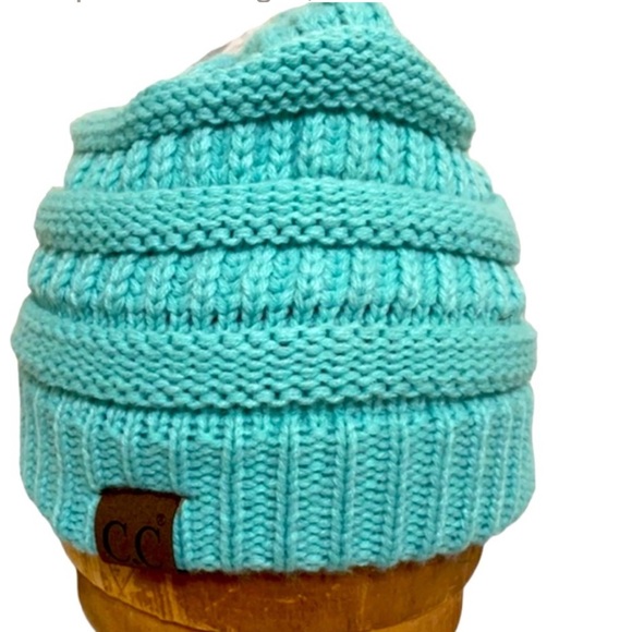 C.C Accessories - New C.C Womens Mint Green Ribbed Cable Knit Beanie Cap